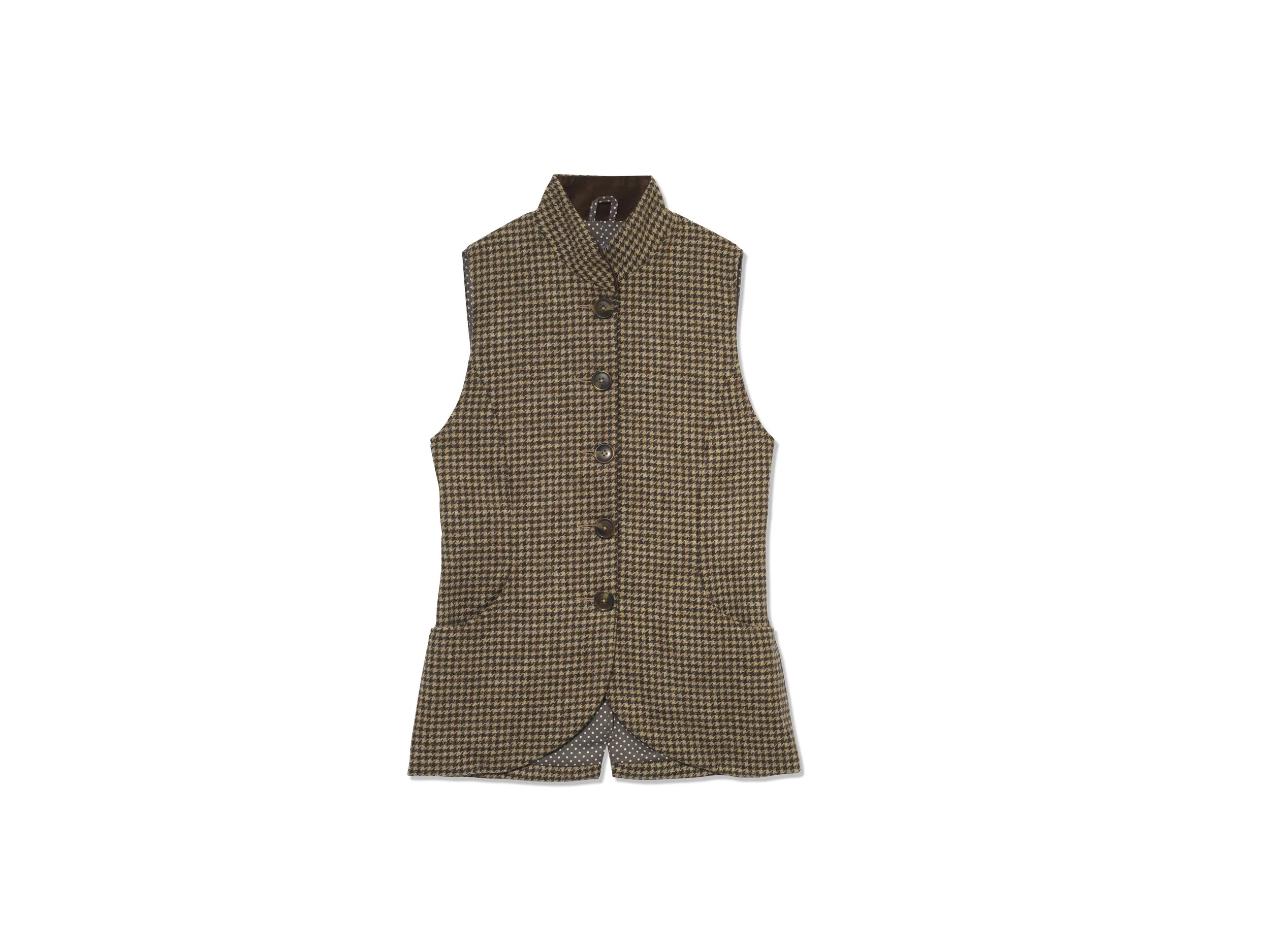 eLLa selectshop big collar tweed gilet 【公式通販】